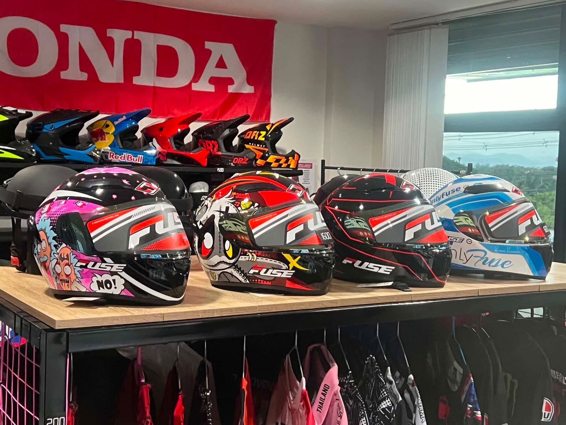FUSE full-face helmets on display